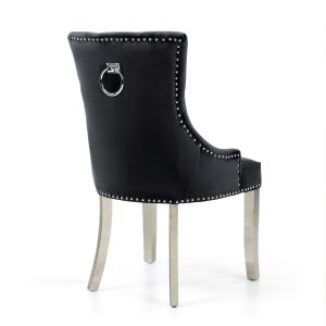 Hyde Park Black Velvet Dining Chair