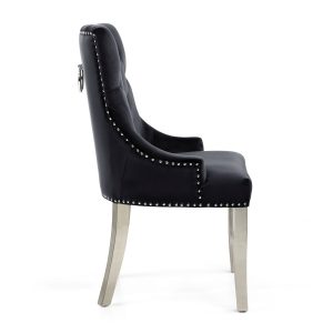 Hyde Park Black Velvet Dining Chair