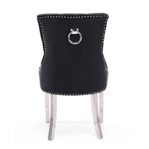 Hyde Park Black Velvet Dining Chair