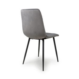 Pair of Athena Grey Velvet Dining Chairs