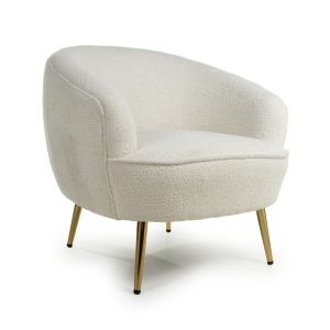 Ivory White Boucle Tub Chair