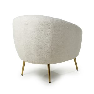 Ivory White Boucle Tub Chair