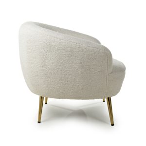 Ivory White Boucle Tub Chair