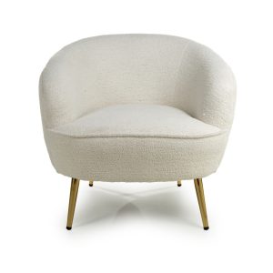 Ivory White Boucle Tub Chair