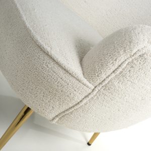 Ivory White Boucle Tub Chair