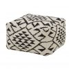 Aztec Tapestry Black & White Pouffe