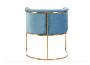 Miami Blue & Gold Lounge Dining Chair