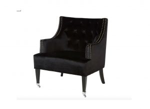 Kensington Black Velvet Occasional Chair