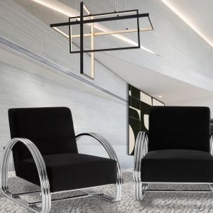 Retro Black & Chrome Lounge Chair