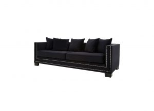 Manhattan Black Velvet Sofa