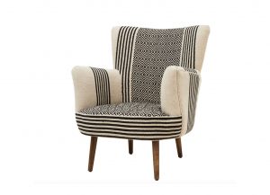 Maasai Black & Ivory Tapestry Chair