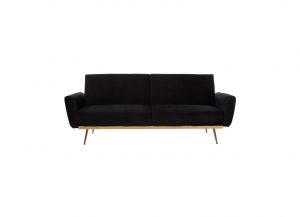 Midnight Black Velvet Sofa Bed