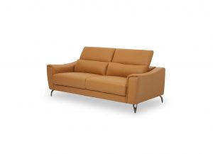 Chic Saffron Leather Sofa