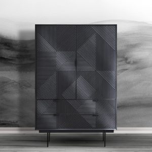 Geometric Black Cabinet