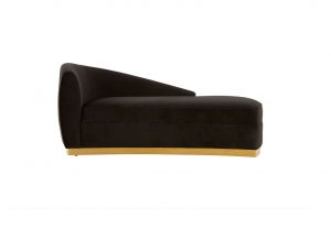 Gatsby Black & Gold Chaise