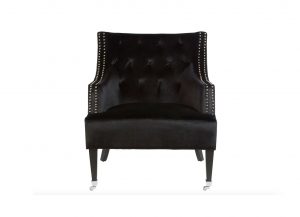 Kensington Black Velvet Occasional Chair