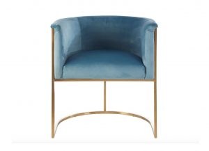 Miami Blue & Gold Lounge Dining Chair