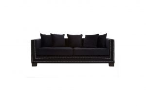 Manhattan Black Velvet Sofa