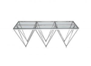 Pyramid Silver & Glass Coffee Table