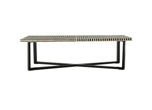 Black & Ivory Striped Coffee Table