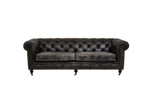 Wolf Hall Ebony Leather Sofa