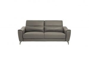 Chic Grey Leather Sofa