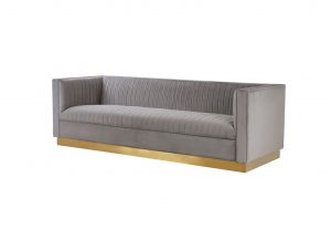 Hampstead Grey Velvet Sofa