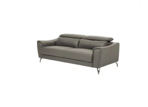 Chic Grey Leather Sofa