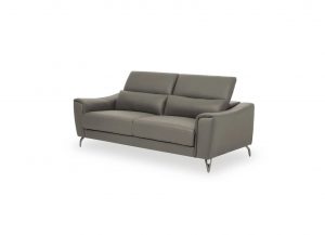 Chic Grey Leather Sofa