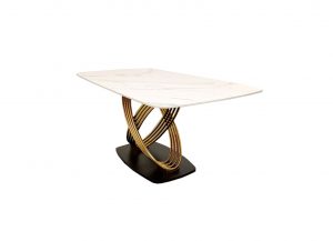 Infinity Gold Sintered Stone Top Dining Table