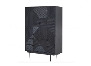 Geometric Black Cabinet