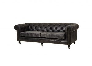 Wolf Hall Ebony Leather Sofa