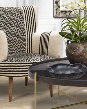 Maasai Black & Ivory Tapestry Chair