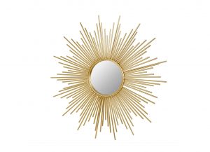 Sun Ray Gold Round Mirror