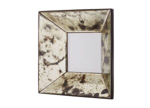 Small Vintage Antiqued Square Mirror