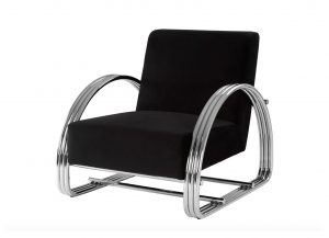 Retro Black & Chrome Lounge Chair