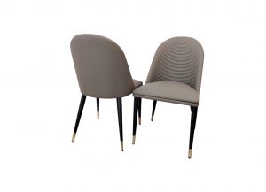 Ripple Grey Mushroom Leather Dining Chairs