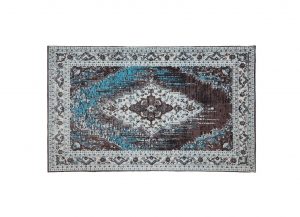 Vintage Turquoise & Brown Rug