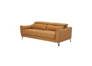 Chic Saffron Leather Sofa