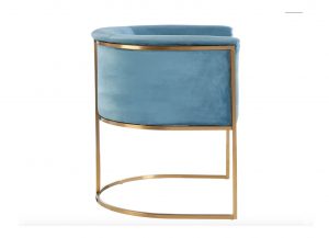 Miami Blue & Gold Lounge Dining Chair