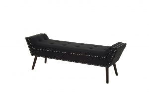 Mayfair Black Linen Bench