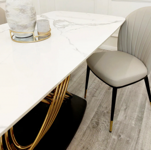 Infinity Gold Sintered Stone Top Dining Table