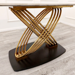 Infinity Gold Sintered Stone Top Dining Table