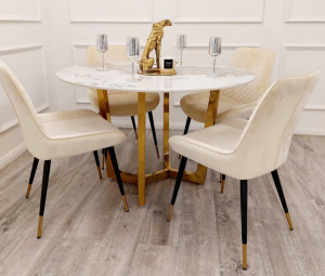 Lunar Gold Round Dining Table