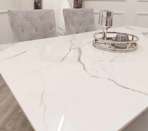 Venus Chrome & Sintered Stone Dining Table