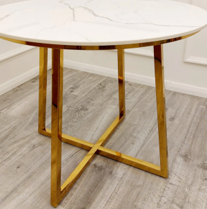 Trendy Gold and White Bistro Table