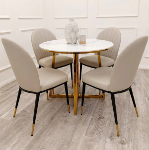 Trendy Gold and White Bistro Table