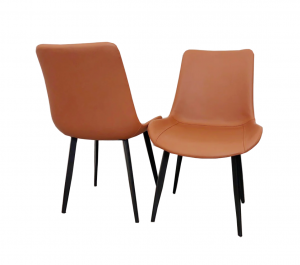 Burnt Orange Leather Dining Chair