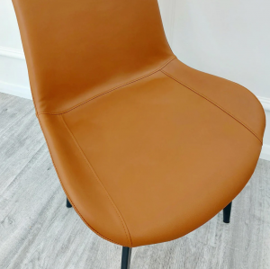 Burnt Orange Leather Dining Chair