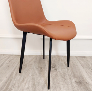 Burnt Orange Leather Dining Chair